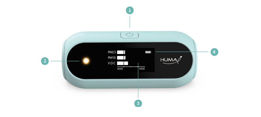 Huma-i skyblue (HI-120)  Medidores calidad del aire portátil